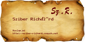Sziber Richárd névjegykártya